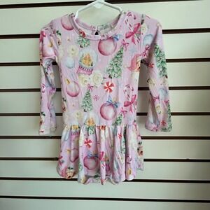 Bums & Roses Pink Christmas‎ Gingerbread Trees Ornaments 18-24 bodysuit dress